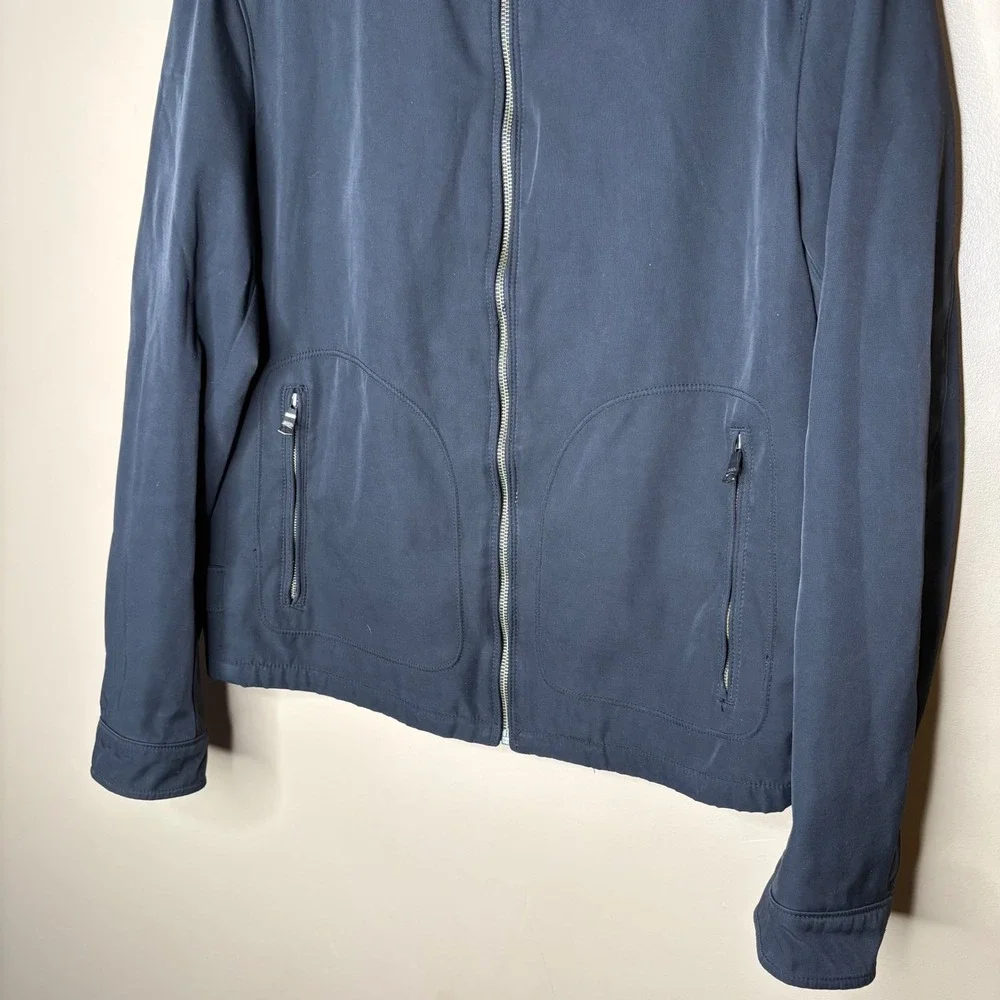 Banana Republic Mens Navy Blue Jacket Mock Neck Full Zip Size M Performance
